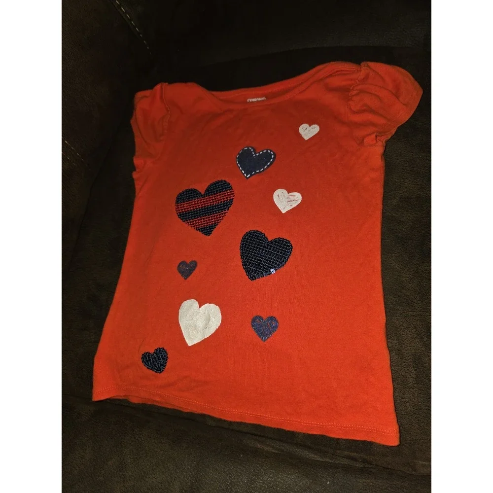 Gymboree prep perfect orange navy hearts top size 8 skort 7 outfit